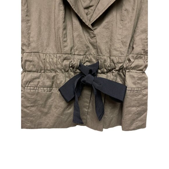 Loft Ann Taylor Olive Drab Green Belted Button Up Blouse Women's Size 00 - Picture 4 of 9